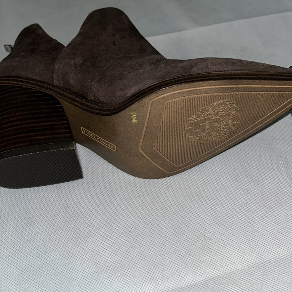Vince Camuto brown heeled pointed boot Gigietta leather/suede - Picture 7 of 9